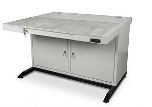 Стол оператора СЭРМ металлический с выдвижной полкой