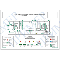 План эвакуации (600х400; Пластик ПВХ 4 мм, с фотолюминисцентной пленкой ГОСТ 12.2.143-2009; )
